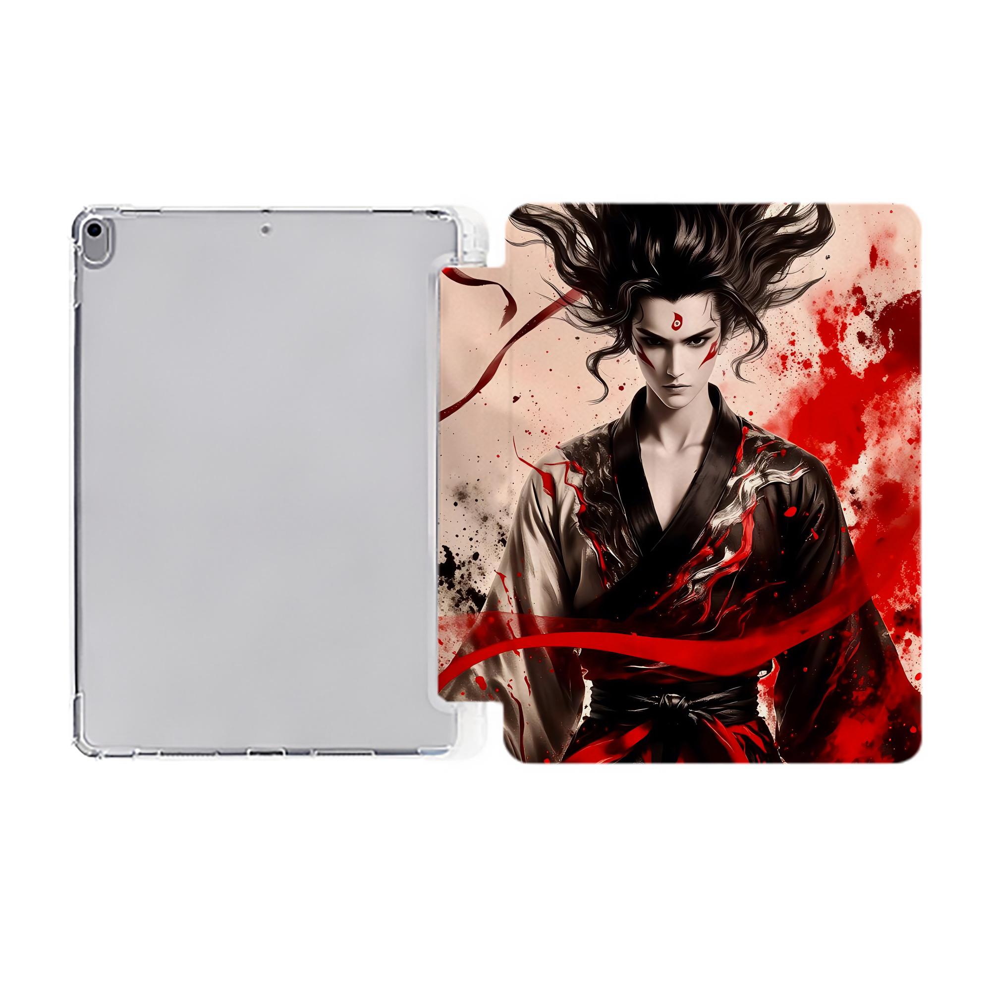 （画像用） Ne Zha 2 ナタ 魔童の大暴れ IPad ケース ペン収納付き 三つ折りスタンド PUレザー×シリコン 対応機種9.5/10.5/10.9インチ